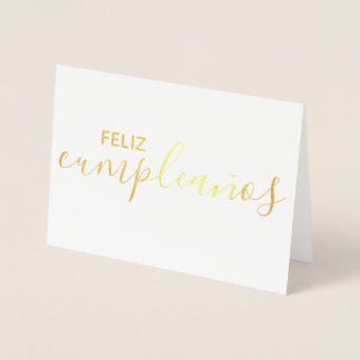 Feliz Cumpleaños Elegantes Spanisches Glück Geburt Folienkarte