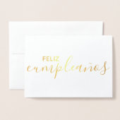 Feliz Cumpleaños Elegantes Spanisches Glück Geburt Folienkarte (Vorderseite mit Umschlag)