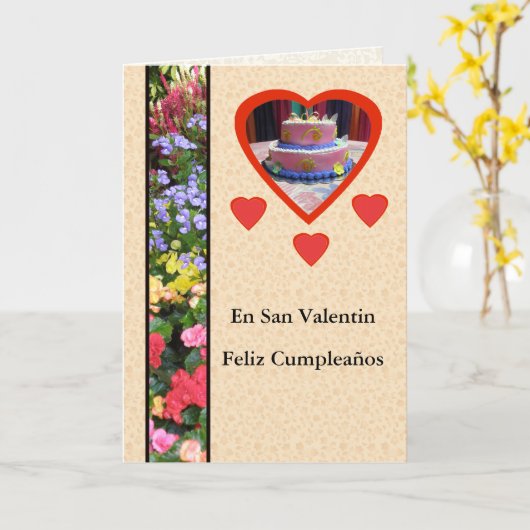 Feliz Cumpleaños en Durchmesser San Valentin Karte (Gelbe Blume)