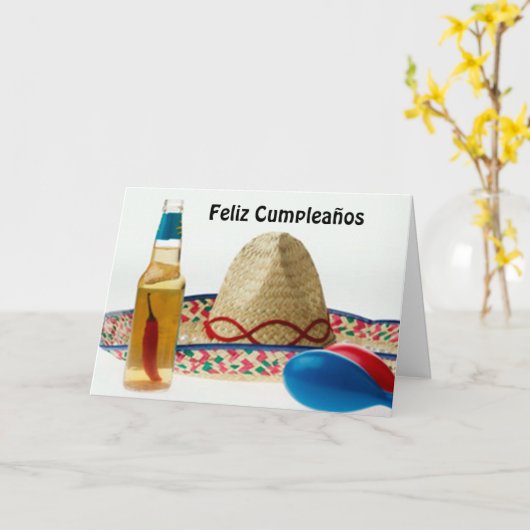 FELIZ CUMPLEANOS-FAPPY BIRTHDAY SPANISH KARTE (Gelbe Blume)