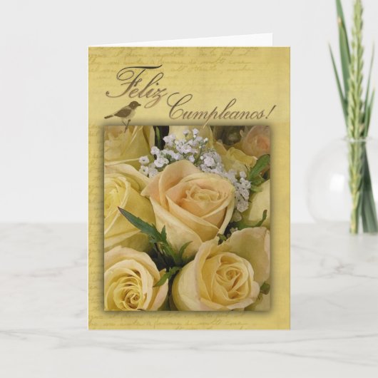 Feliz Cumpleanos Geburtstags-Karte Karte (Vorderseite)