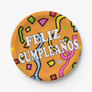 Feliz Cumpleanos Happy Birthday in Spanisch Pappteller