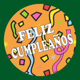 Feliz Cumpleanos Happy Birthday in Spanisch Runder Aufkleber