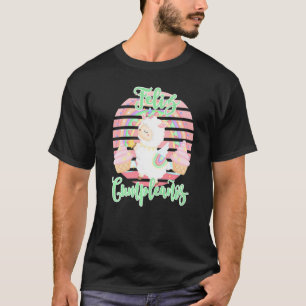Feliz Cumpleanos Happy Birthday Llama mit Cakes B T-Shirt