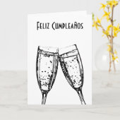 Feliz Cumpleaños / Happy Birthday Spanische Sprach Karte (Gelbe Blume)
