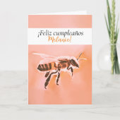 Feliz cumpleaños - Honeybee Birthday Card Spanisch Karte (Vorderseite)