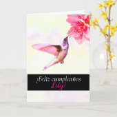 Feliz cumpleaños - Hummingbird Birthday Card Karte (Gelbe Blume)