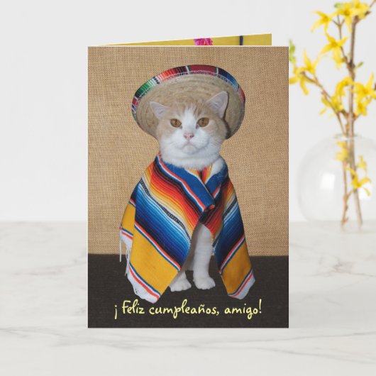 Feliz cumpleanos! karte (Gelbe Blume)