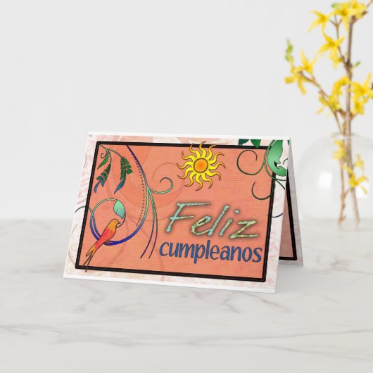 Feliz Cumpleanos Karte (Gelbe Blume)