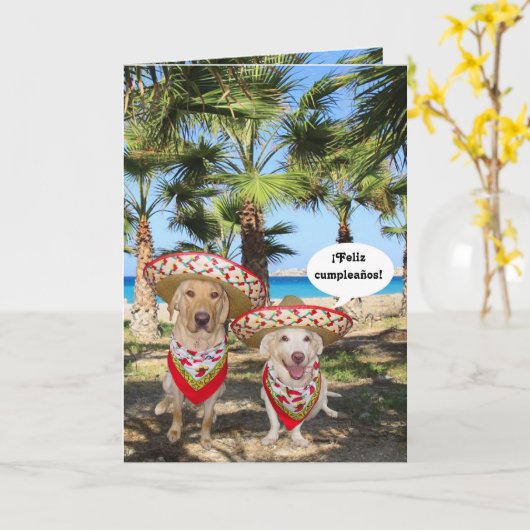 ¡ Feliz cumpleaños! Karte (Gelbe Blume)