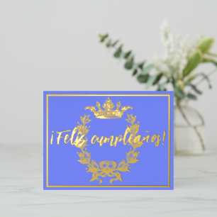 ¡Feliz cumpleaños! Kroneneinladung Postkarte
