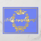 ¡Feliz cumpleaños! Kroneneinladung Postkarte (Vorderseite)