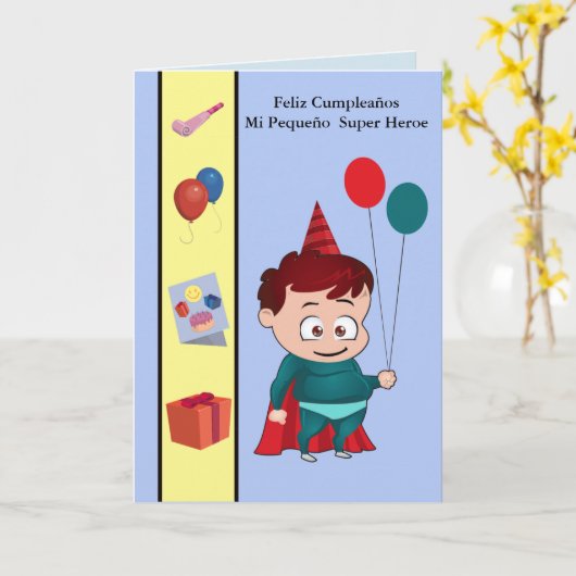 Feliz Cumpleaños MI pequeño Held Karte (Gelbe Blume)