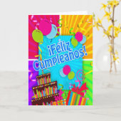 ¡ Feliz Cumpleaños mit Spaß färbt Ballonstrom Karte (Gelbe Blume)