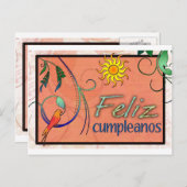 Feliz Cumpleanos Postkarte (Vorne/Hinten)