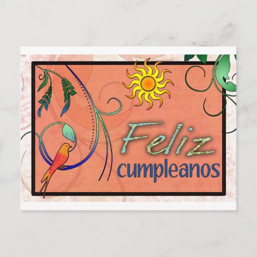 Feliz Cumpleanos Postkarte (Vorderseite)
