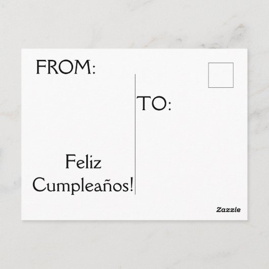 Feliz Cumpleaños Postkarte (Rückseite)