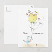 Feliz Cumpleaños Postkarte (Vorne/Hinten)