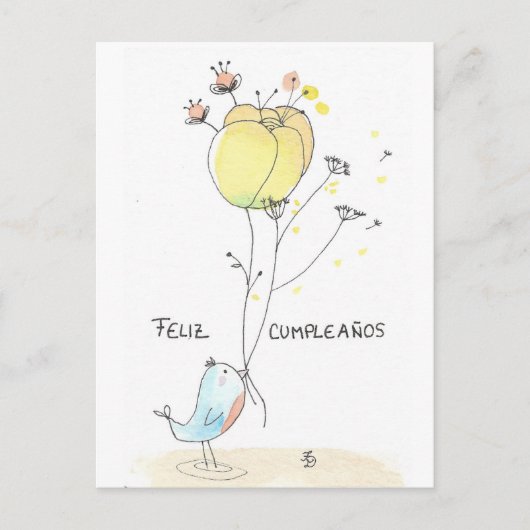 Feliz Cumpleaños Postkarte (Vorderseite)