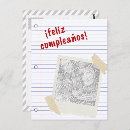 Feliz cumpleanos postkarte (Vorne/Hinten)