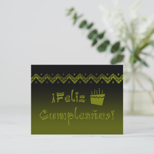 Feliz cumpleanos postkarte (Stehend Vorderseite)