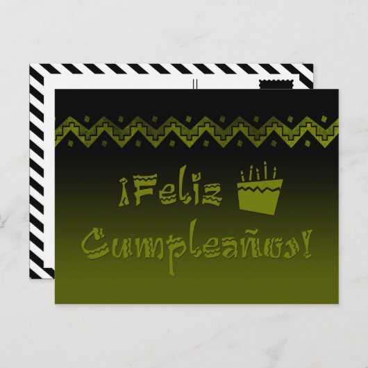 Feliz cumpleanos postkarte (Vorne/Hinten)