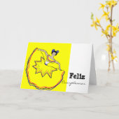 Feliz Cumpleaños - Que Cumplas Muchos Más Karte (Gelbe Blume)