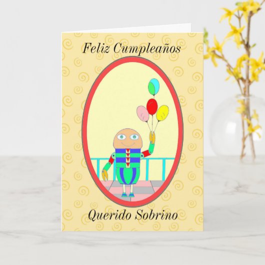Feliz Cumpleaños Querido Sobrino II Karte (Gelbe Blume)