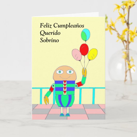Feliz Cumpleaños Querido Sobrino Karte (Gelbe Blume)