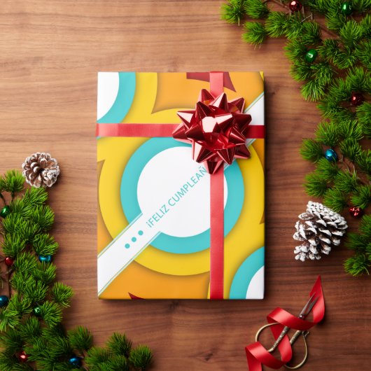 Feliz cumpleanos retro geschenkpapier (Feiertagsgeschenk)