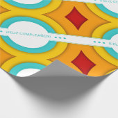 Feliz cumpleanos retro geschenkpapier (Ecke)