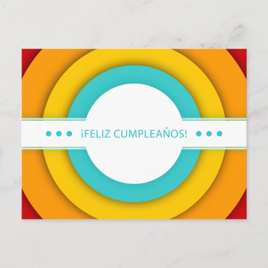 Feliz cumpleanos retro postkarte (Vorderseite)