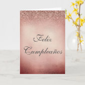 Feliz Cumpleaños Rose Gold Geburtstag Karte (Gelbe Blume)