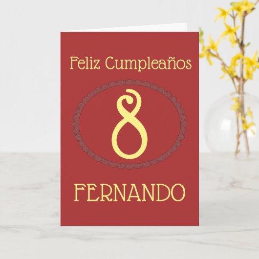 Feliz Cumpleaños Spanisch Personalisiert Geburtsta Karte (Gelbe Blume)