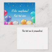 ¡Feliz cumpleaños! Spanische Geburtskarte Mitteilungskarte (Vorne/Hinten)