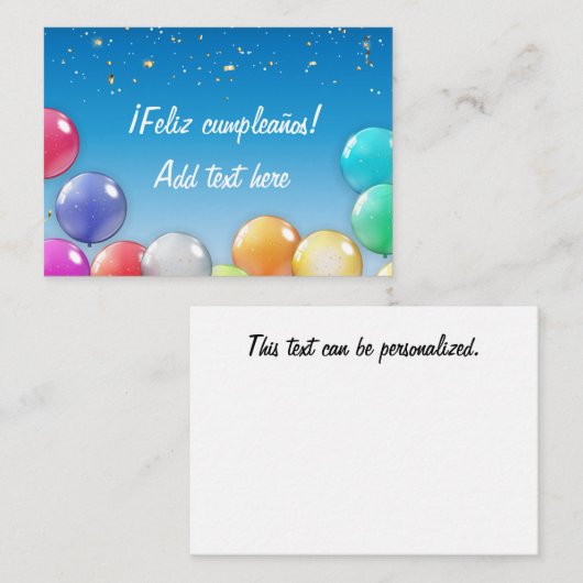 ¡Feliz cumpleaños! Spanische Geburtskarte Mitteilungskarte (Vorne/Hinten)