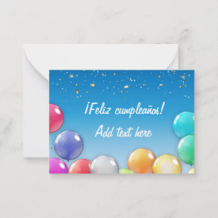 ¡Feliz cumpleaños! Spanische Geburtskarte Mitteilungskarte