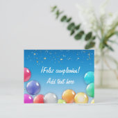 ¡Feliz cumpleaños! Spanische Geburtskarte Postkarte (Stehend Vorderseite)