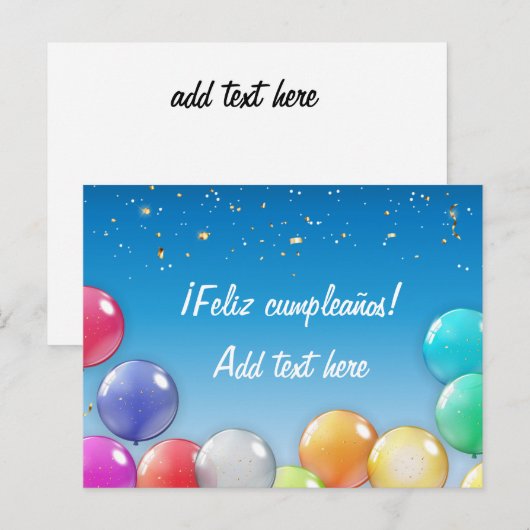 ¡Feliz cumpleaños! Spanische Geburtskarte Postkarte (Vorne/Hinten)