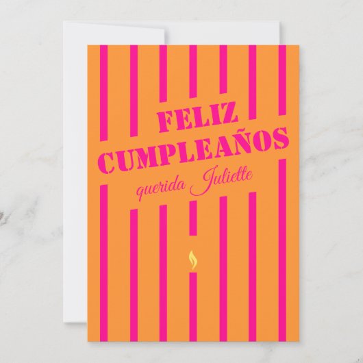 Feliz cumpleaños spanische Geburtstagskarte (Vorderseite)