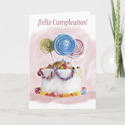 ¡ Feliz Cumpleaños spanische Karte (Vorderseite)