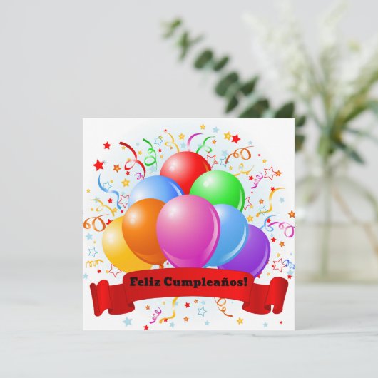 Feliz Cumpleaños! Spanischer Geburtstag Karte (Stehend Vorderseite)
