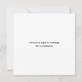 Feliz Cumpleaños! Spanischer Geburtstag Karte (Rückseite)