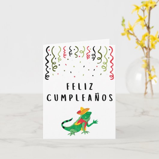 Feliz cumpleaños Spanischer Geburtstag Karte (Gelbe Blume)
