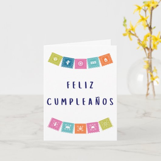Feliz cumpleaños Spanischer Geburtstag Karte (Gelbe Blume)