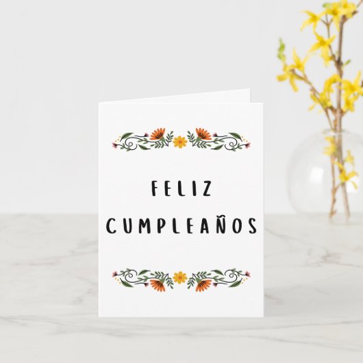 Feliz cumpleaños Spanischer Geburtstag Karte (Gelbe Blume)