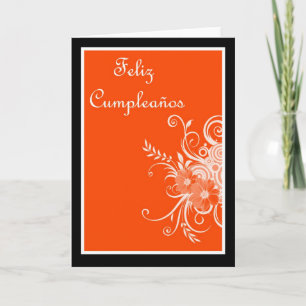 Feliz Cumpleaños spanischer Geburtstag mit Blumen Karte
