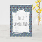 Feliz Cumpleaños Spanisches Schiff Karte (Gelbe Blume)