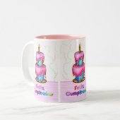 Feliz cumpleaños spanisches Spaß Zweifarbige Tasse (Vorderseite Links)