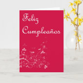 Feliz Cumpleaños Spanish Birthday with floral Karte (Gelbe Blume)